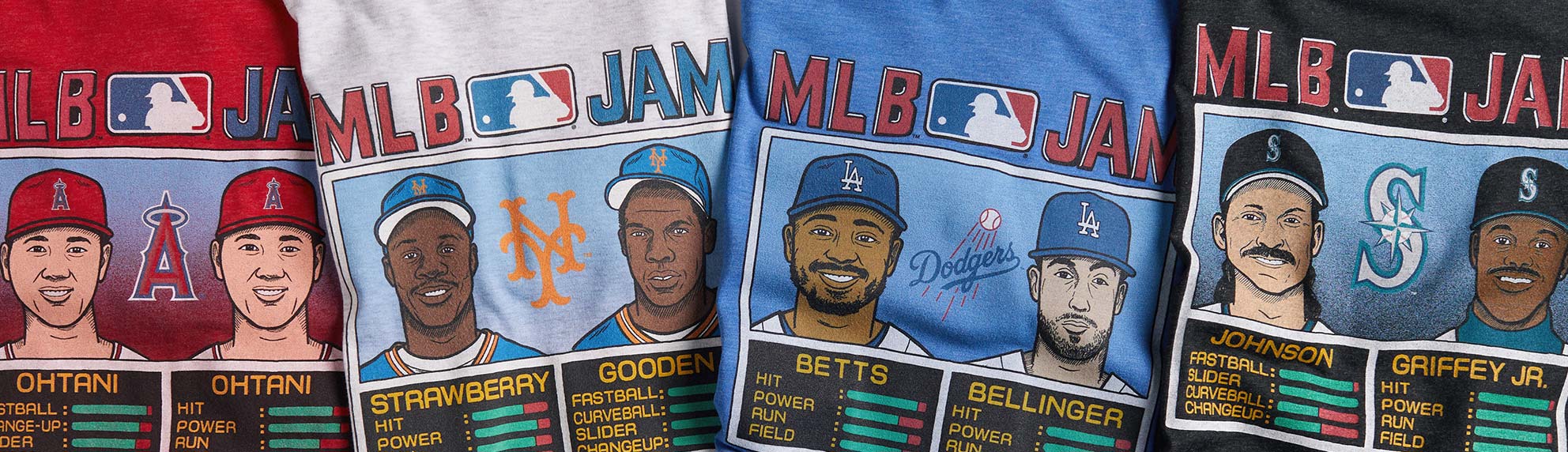 MLB Jam Reds Larkin and Sabo T-Shirt from Homage. | Red | Vintage Apparel from Homage.