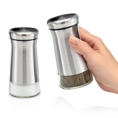 Home EC Salt and Pepper Grinder Set 2pk-Tall Gunmetal Top