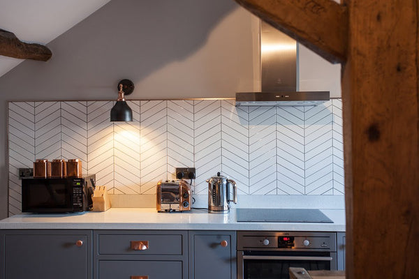 Industrial light in kitchen interior