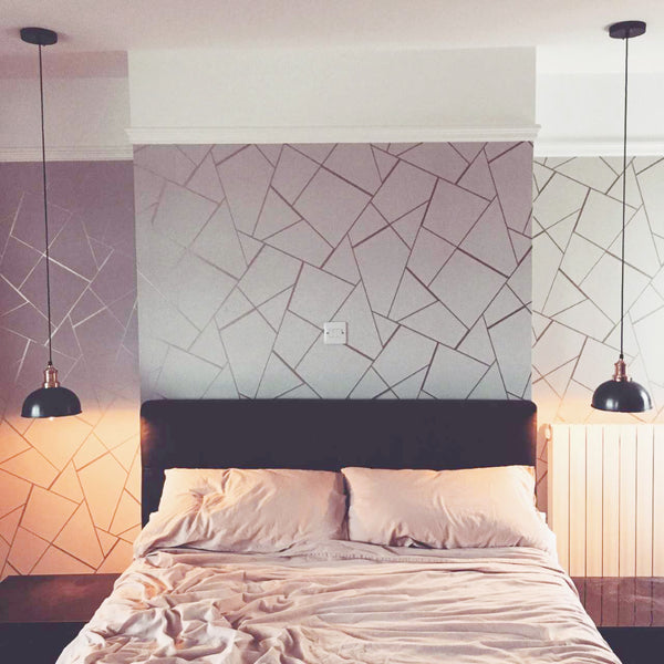 Vintage lights in a modern bedroom setting 