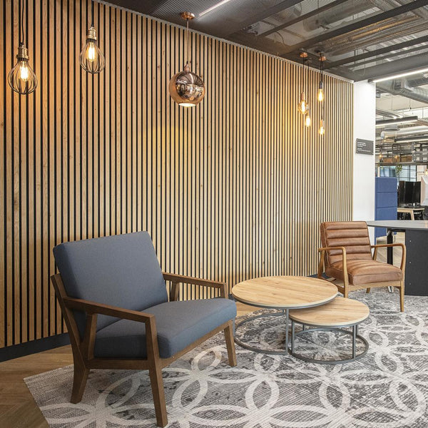 A comfortable sitting area in an office reception