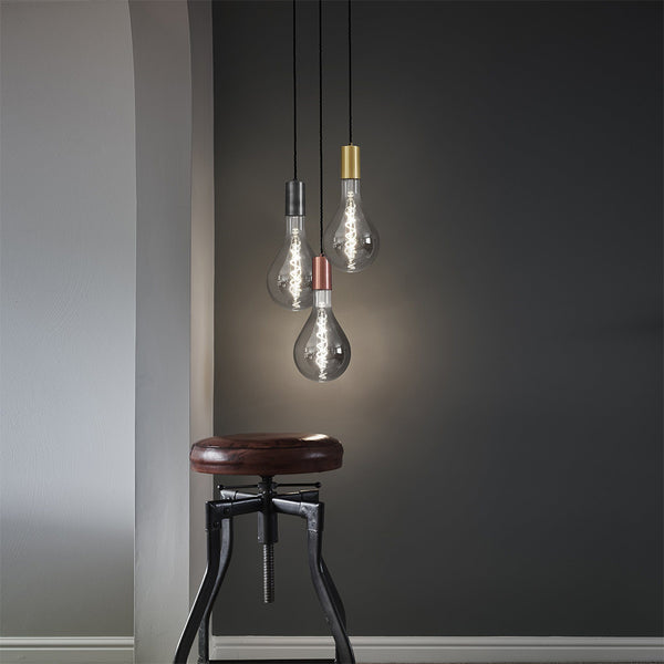 Large hanging industrial light bulbs by Industville