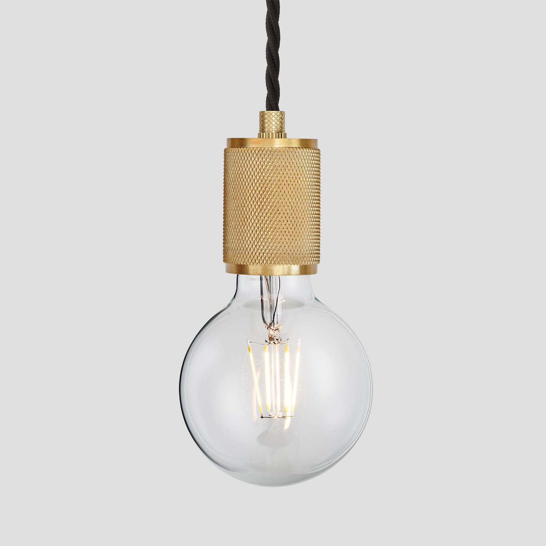 Quentin Knurled Brass Loft Pendant Light (Brass