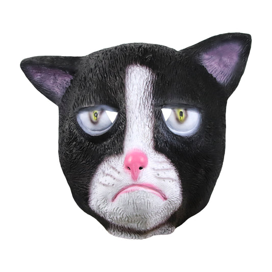 Molezu Unhappy Cat Latex Mask Halloween Costume Party Novelty Animal Head Mask