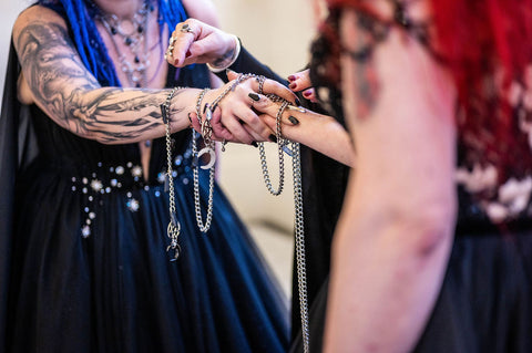 hand fasting chord handfasting chain as above so below white moon