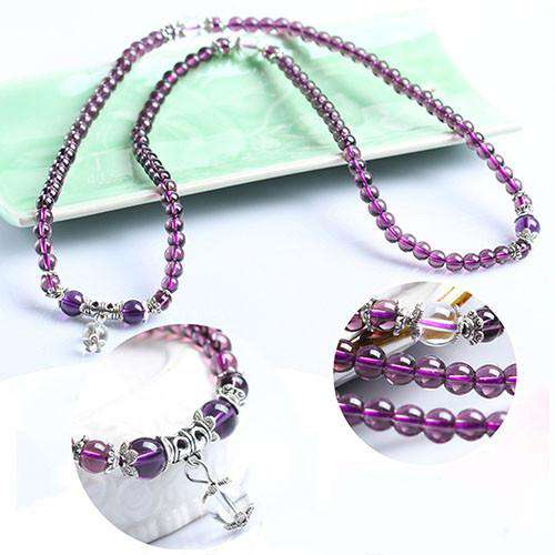 2018 Nueva 6mm Piedra de Cristal de Amatista 108 Granos de Rezo Budista Mala Pulsera Collar C6TY - xmasgiftsinspo