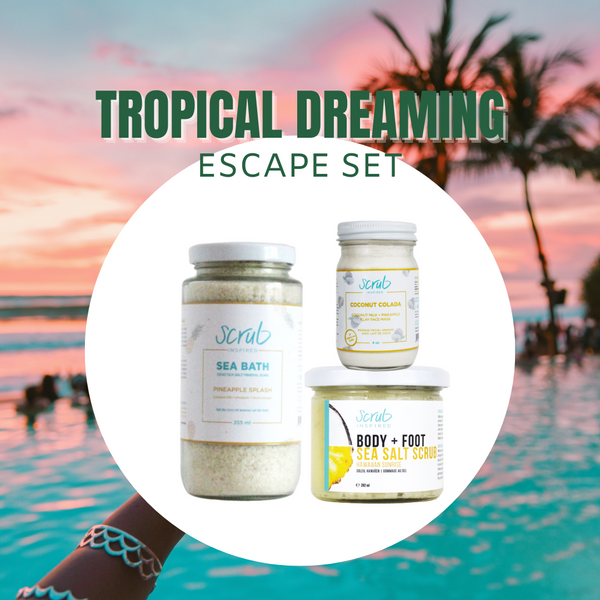 Tropical Dreaming Skincare Vacation gift set for holidays and christmas