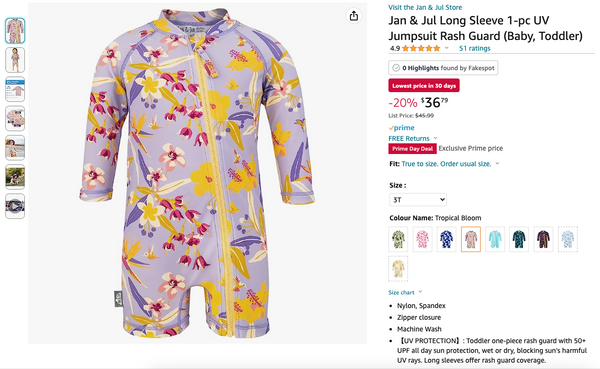 Jan and Jul children's clothing Amazon Prime day sale