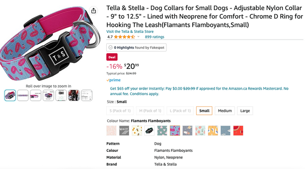 Tella and Stella dog collars. Amazong Prime day deals