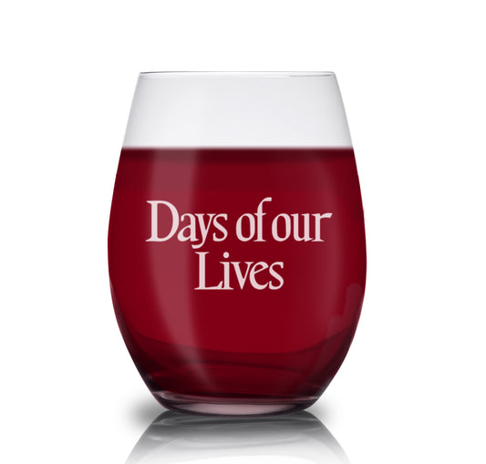 Personalized Laser-Etched Wine Glass w/ Party Fun Graphic