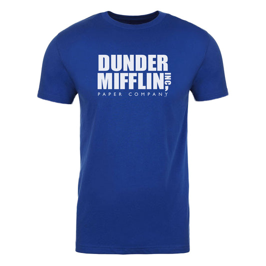  Dundler Mifflin Inc Paper Company on a Blue Short Sleeve T  Shirt, S : Ropa, Zapatos y Joyería