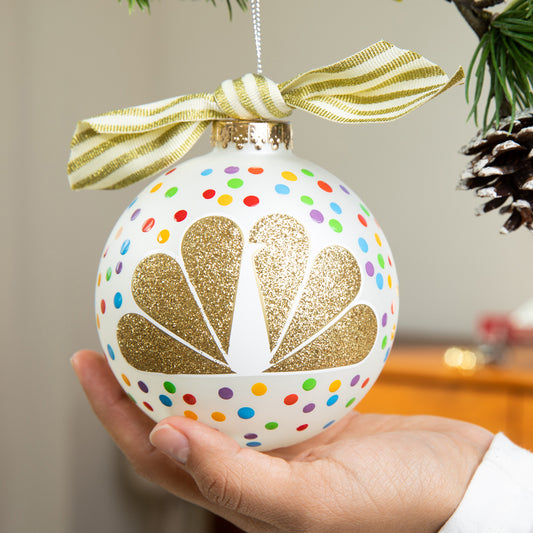 Pink Peacock Figurine Christmas Ornament