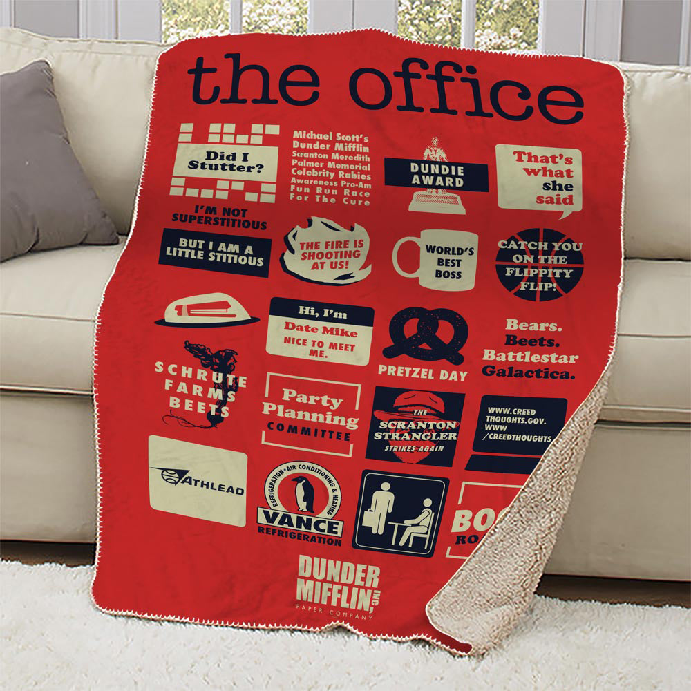 The Office Mash Up Sherpa Blanket Nbc Store