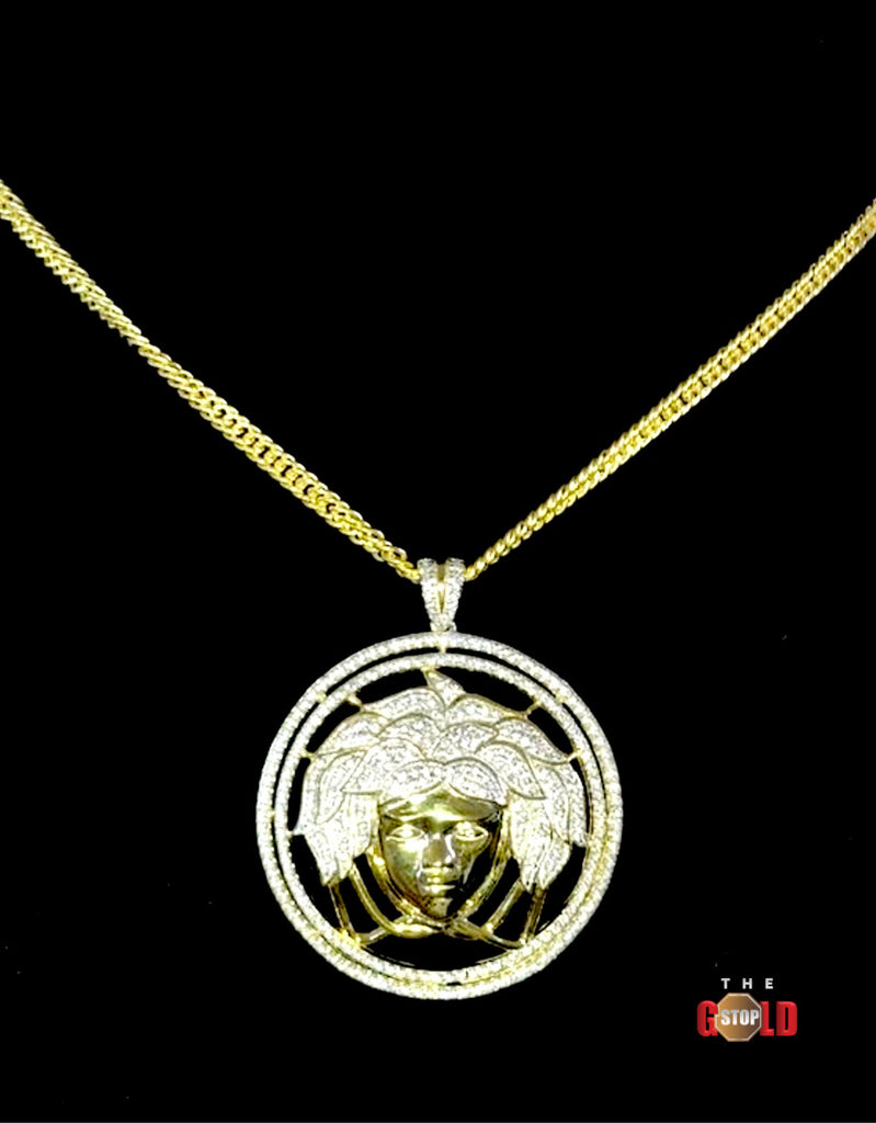 iced out medusa pendant