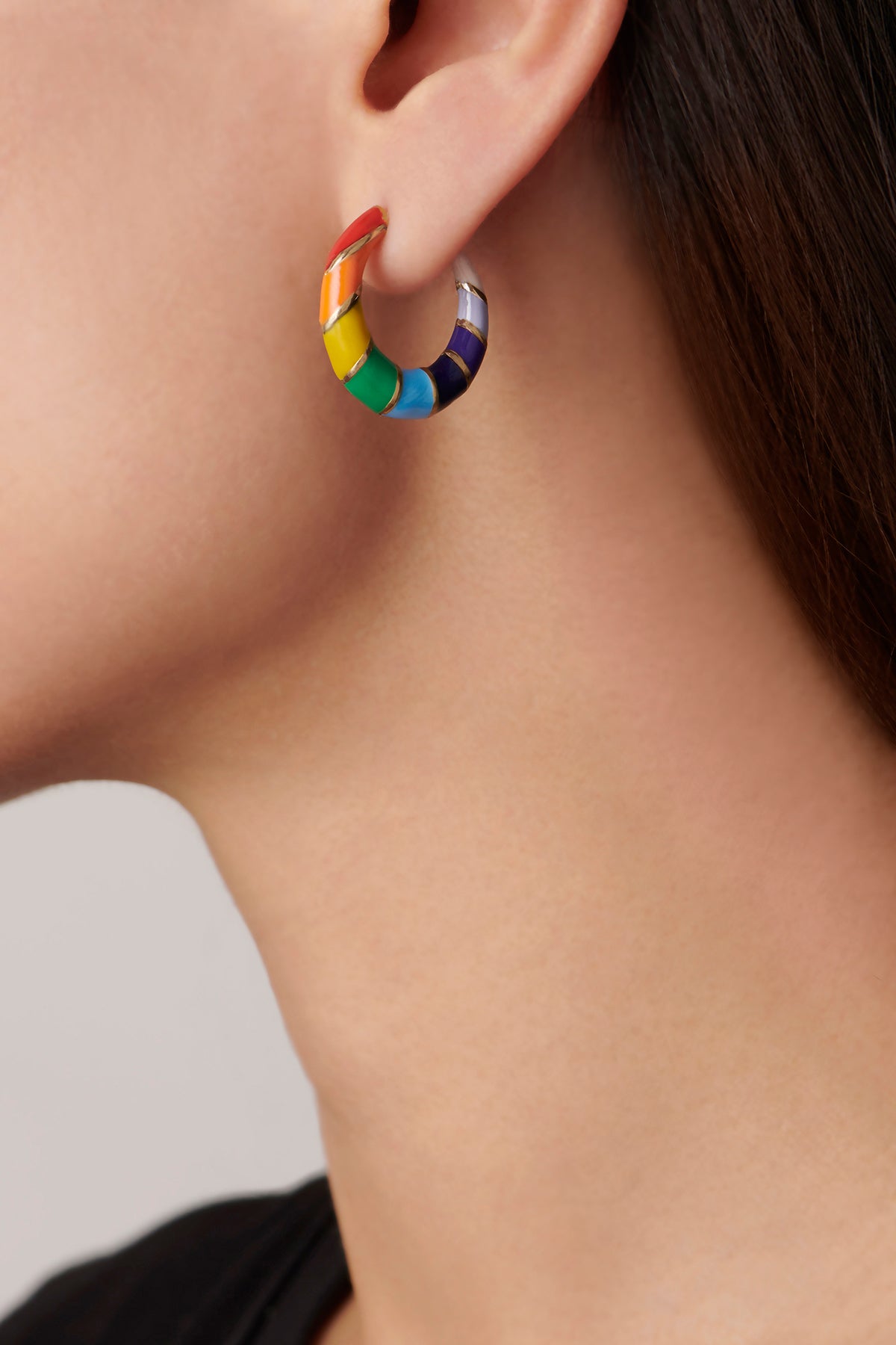 Petite V Hoops - Rainbow - In Stock