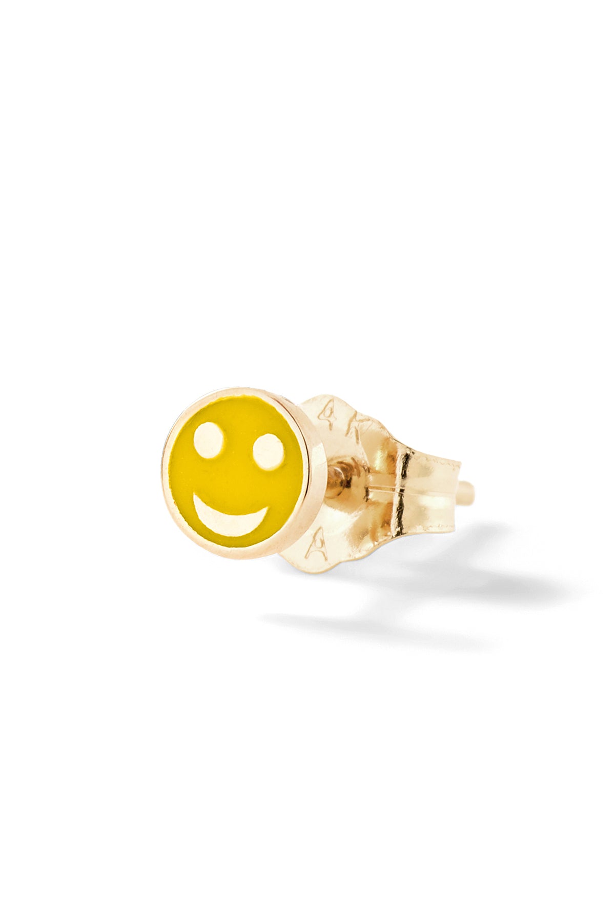 Tiny Happy Face Stud Earrings Alison Lou