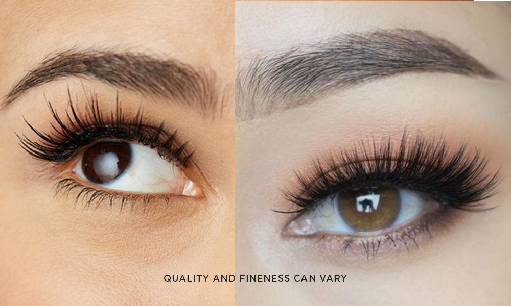The quality and fineness of silk and faux mink lashes can differ depending on the brand and style.