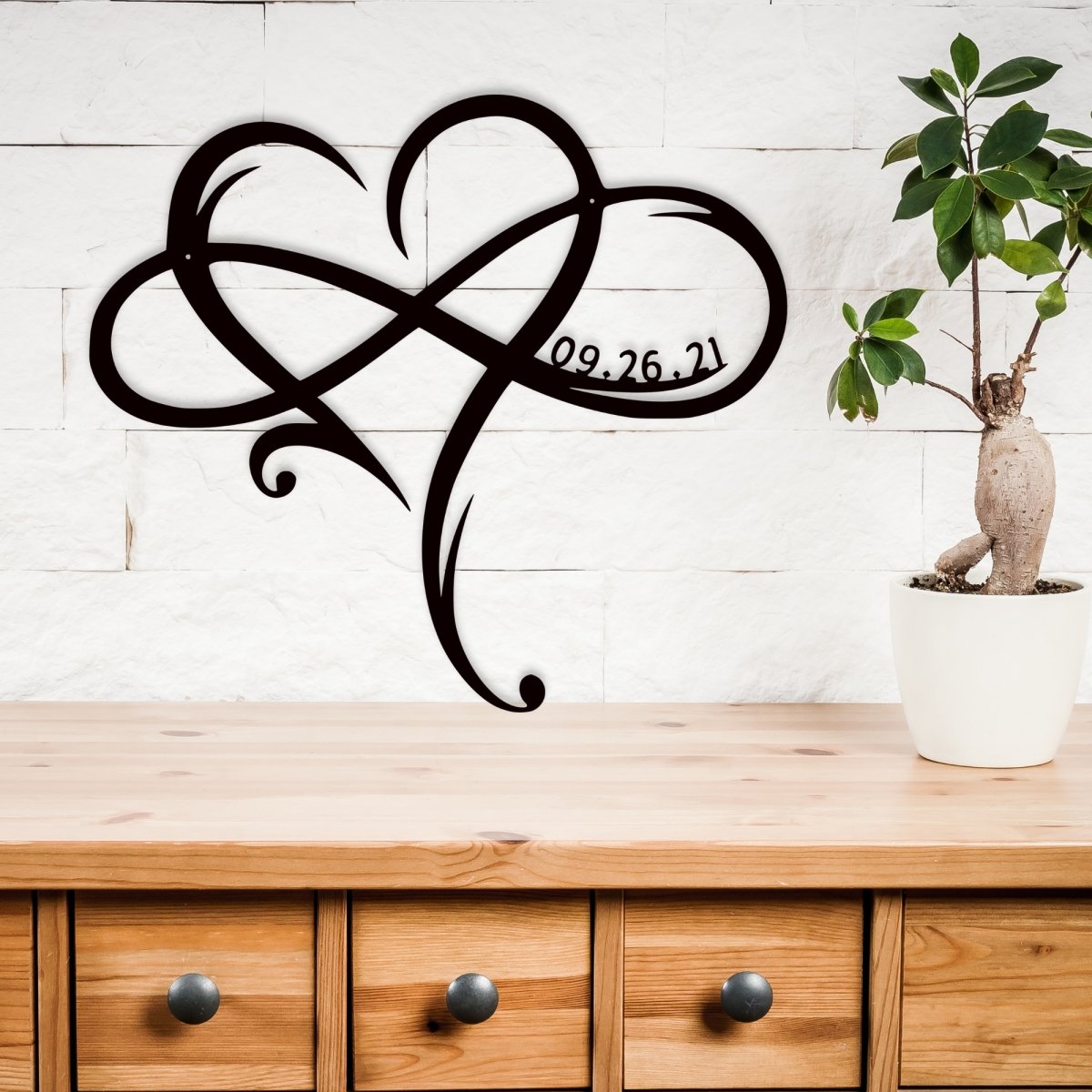 Personalized Infinity Heart Sign with Custom Wedding Date – Simply ...