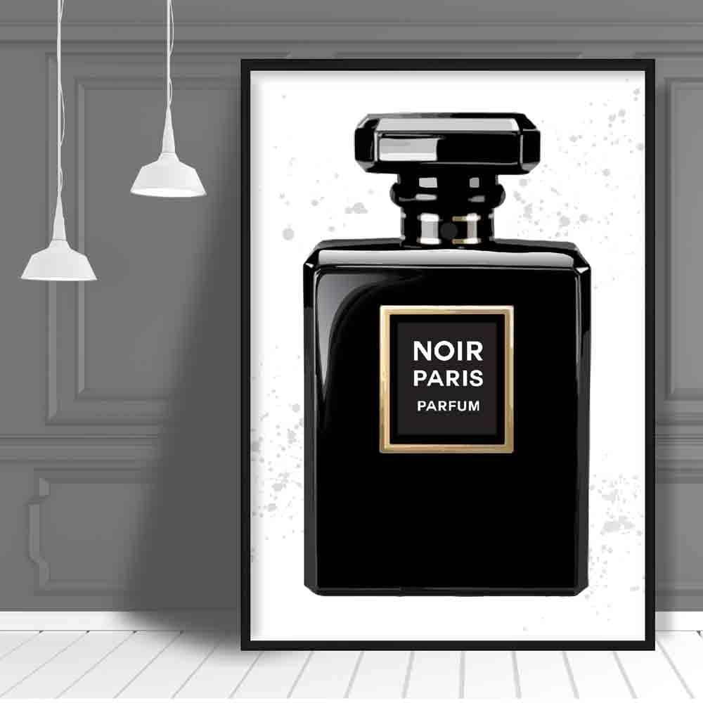 Black Noir Paris Perfume Bottle Splashes Poster – Artze Wall Art