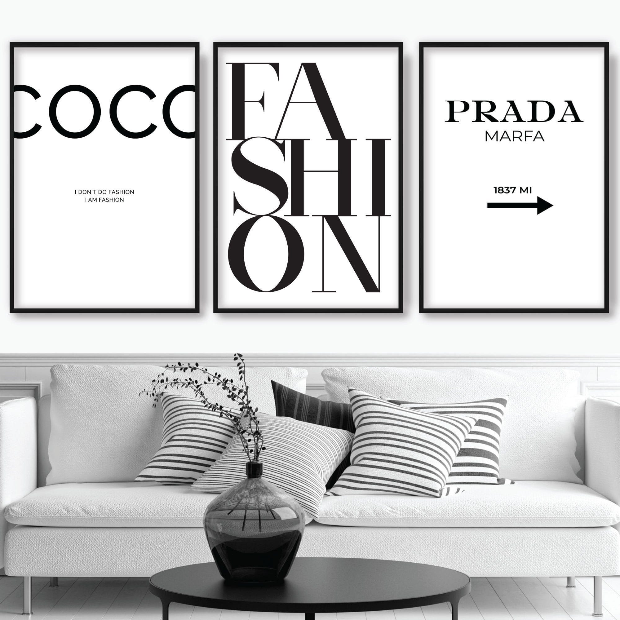 Set of 3 Black and White Fashion Quote Art Prints – Artze Wall Art