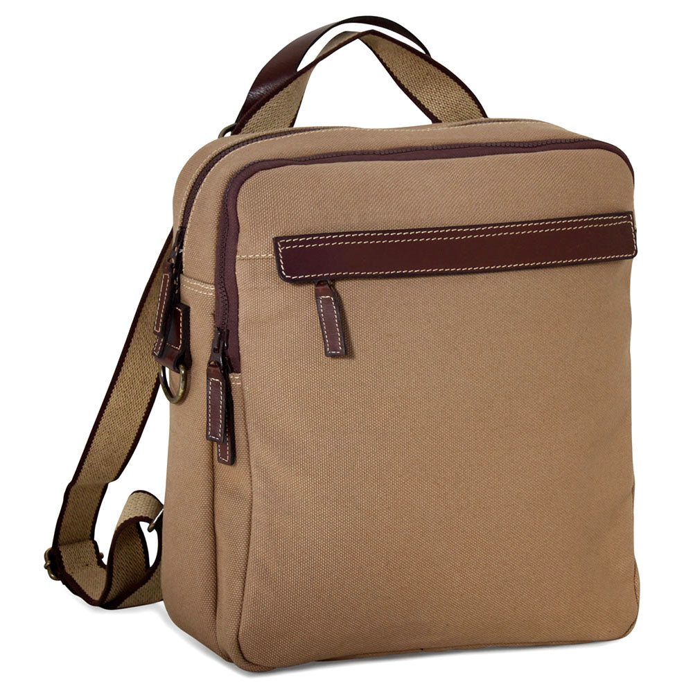 Jack Georges Voyager Small Convertible Messenger Backpack - Brown