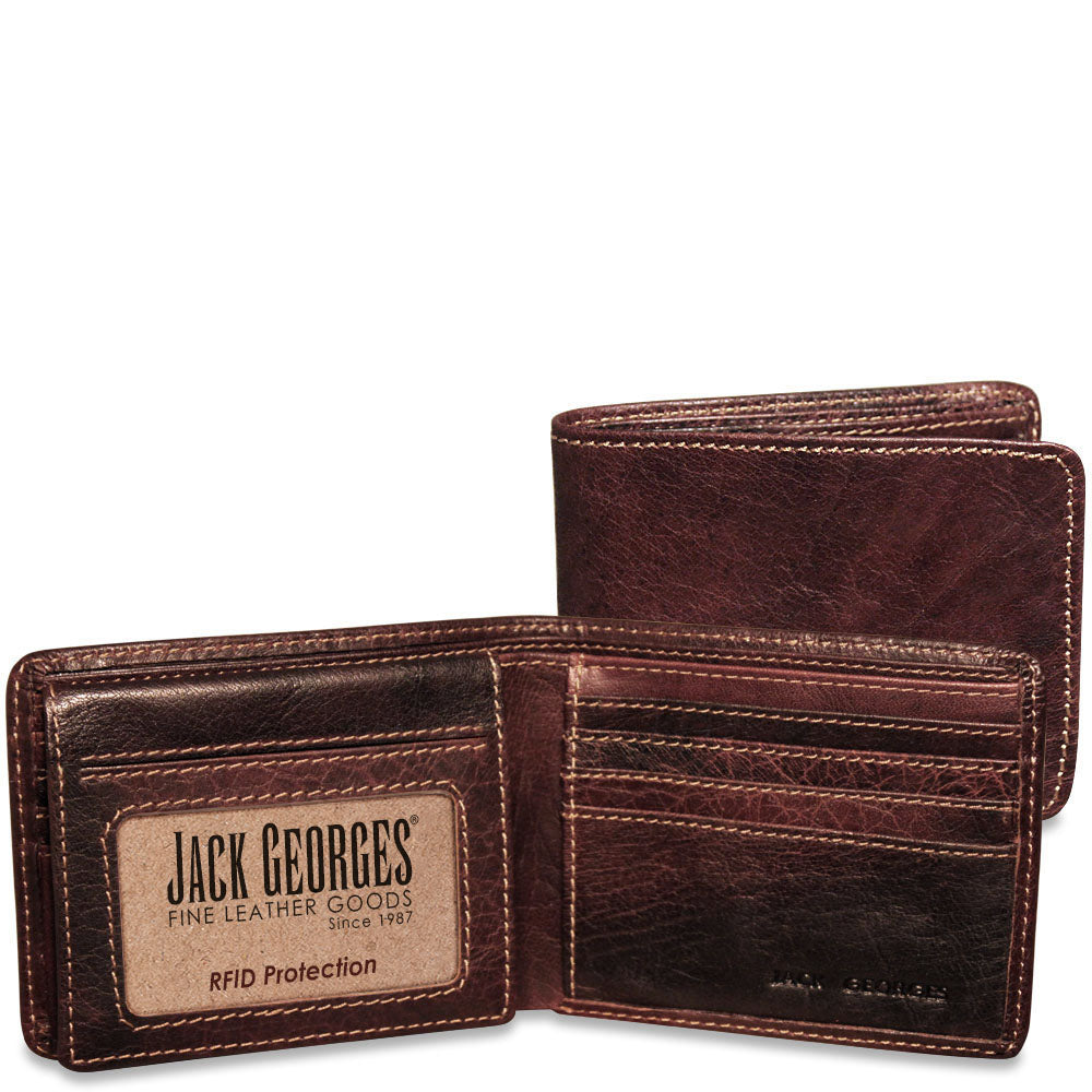 Voyager Large Zippered Wallet #7718 Brown