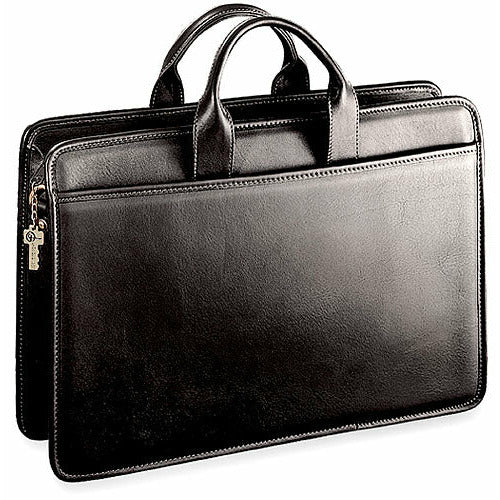 Briefcases for Man Laptop Bag Genuine Leather Handbag Designer Folder for A4 Documents Travel Suitcase Executive Tote Business, Men's, Size: 14, Black