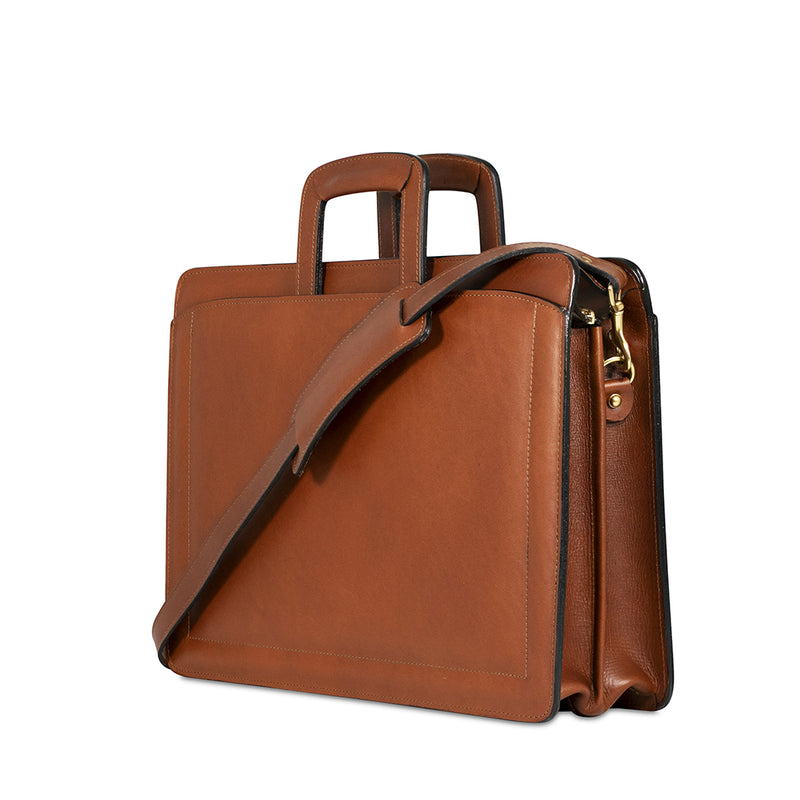 Belting Slim Leather Briefcase #9001 - Jack Georges