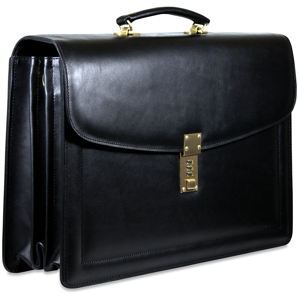 leather briefcase with lock