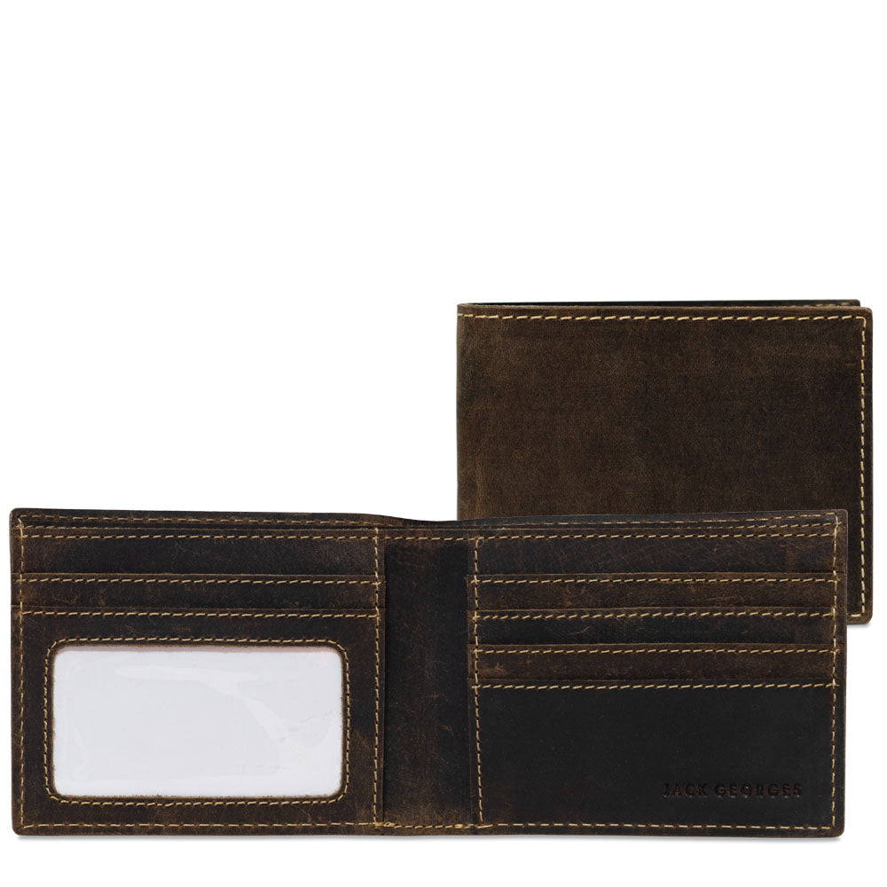Voyager Bifold Wallet with ID Flap #7302 Black