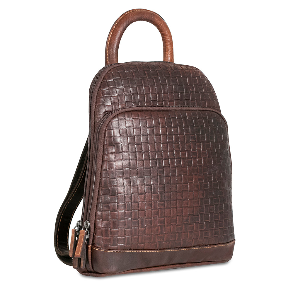 Jack Georges Leather Voyager Adele Slim Backpack Bag #7537