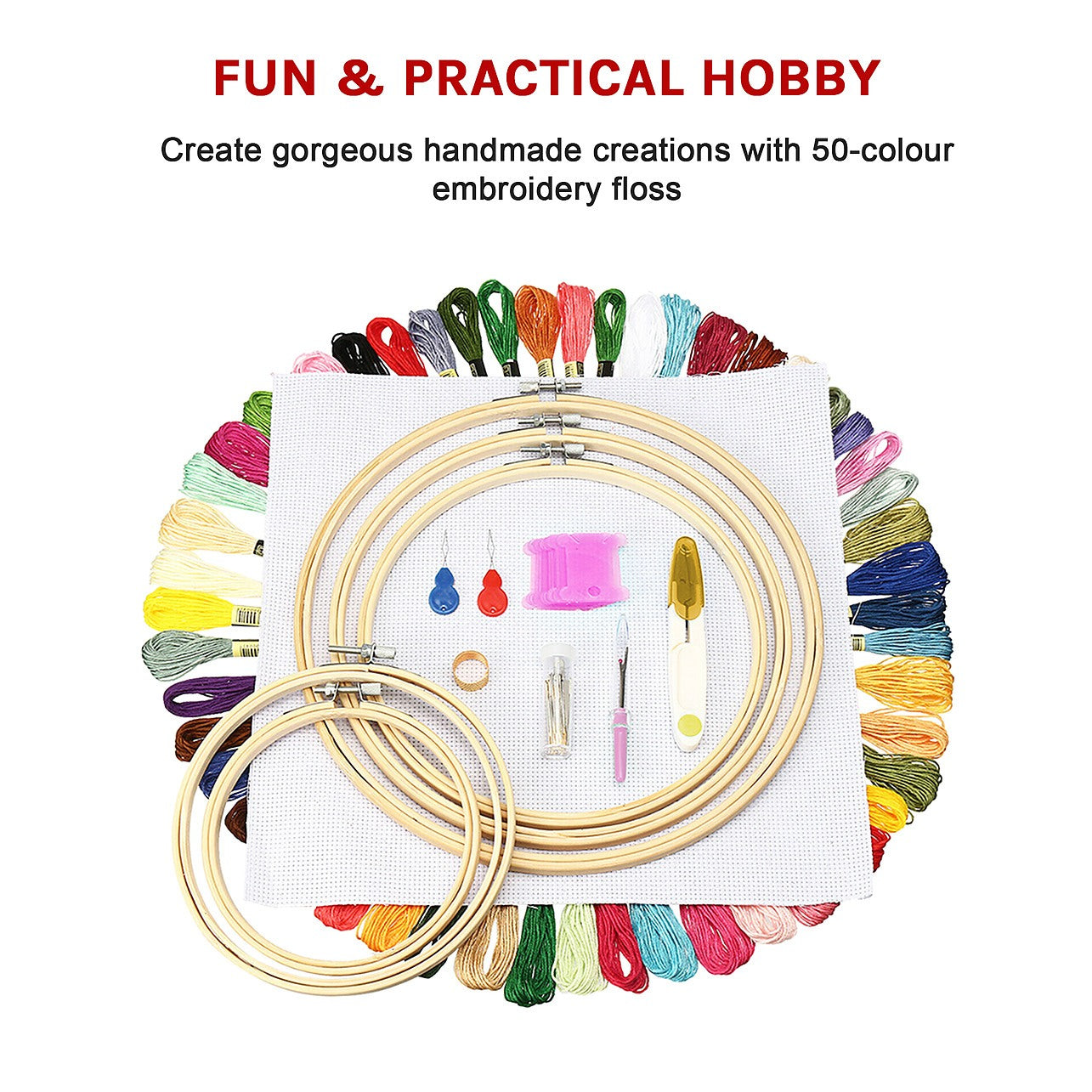 Embroidery Starter Kit - 50 Colours | Australia's DIY, Renovation, Home ...