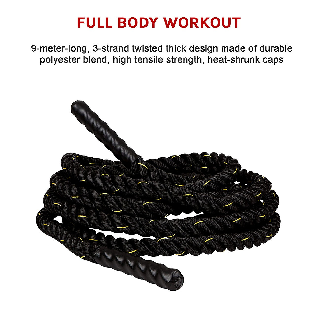 1.5" 30FT Poly Dacron Battle Rope Exercise Workout Strength Training Sports & Fitness > Gym Accessories