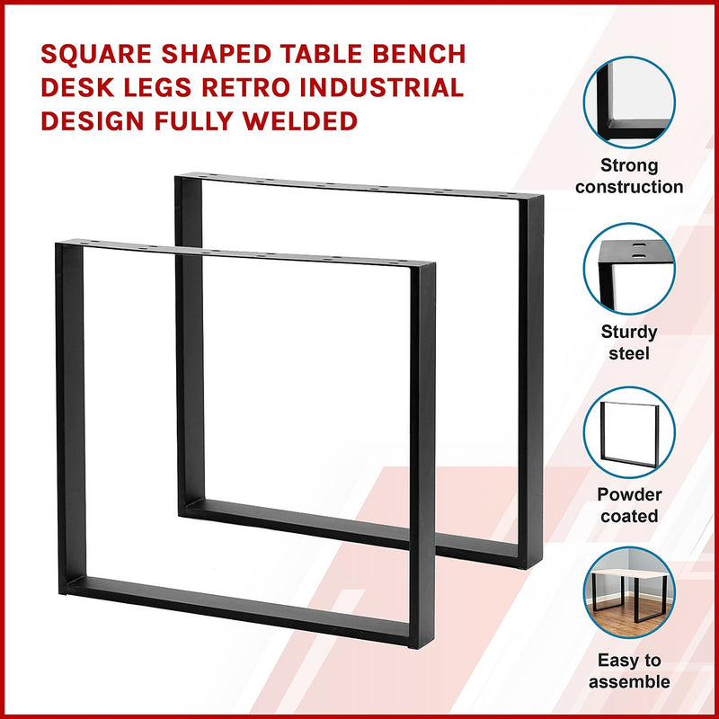 Table Bench Desk Legs Retro Industrial Design Fully Welded