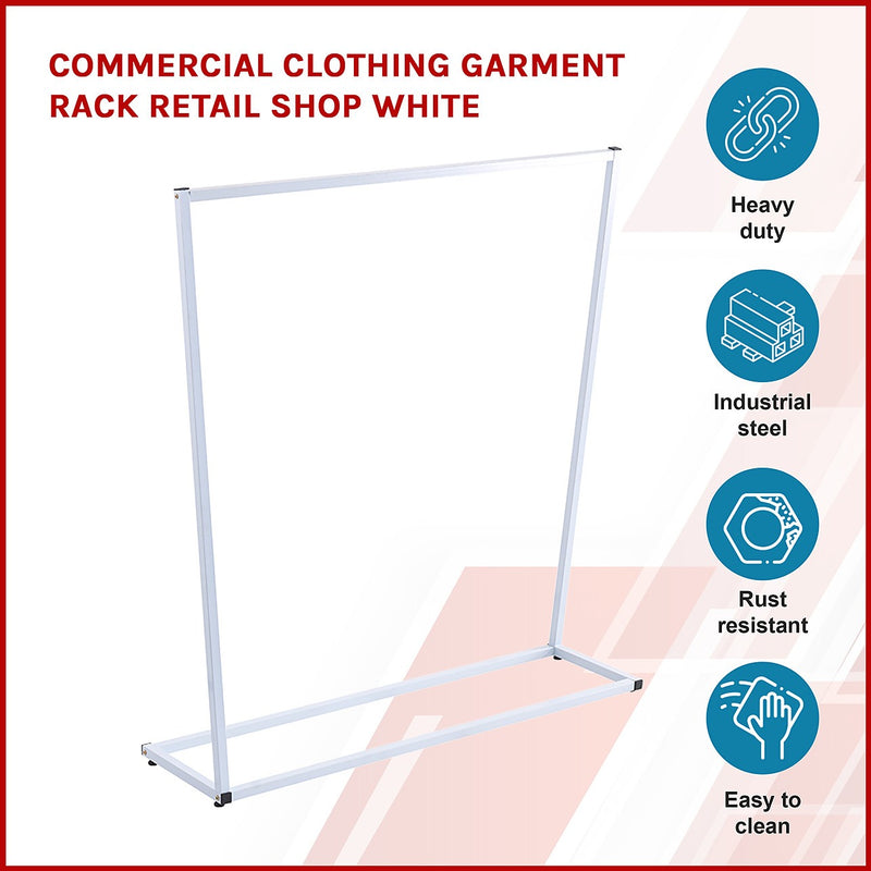 Commercial Clothing Garment Rack Retail Shop White - Furniture > Home ...