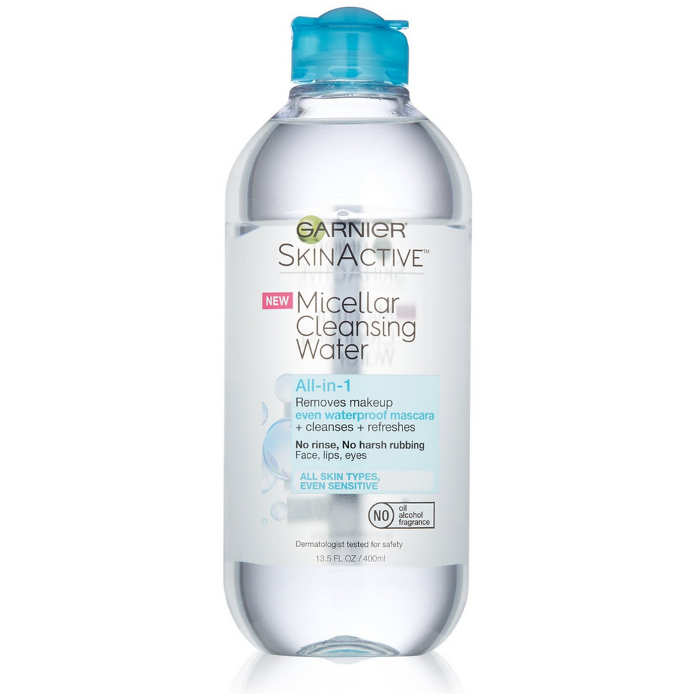 Water cleanser. Garnier SKINACTIVE Micellar Cleansing Water.. Garnier Skin Active. Water Makeup Remover. Micellar Water on Skin.