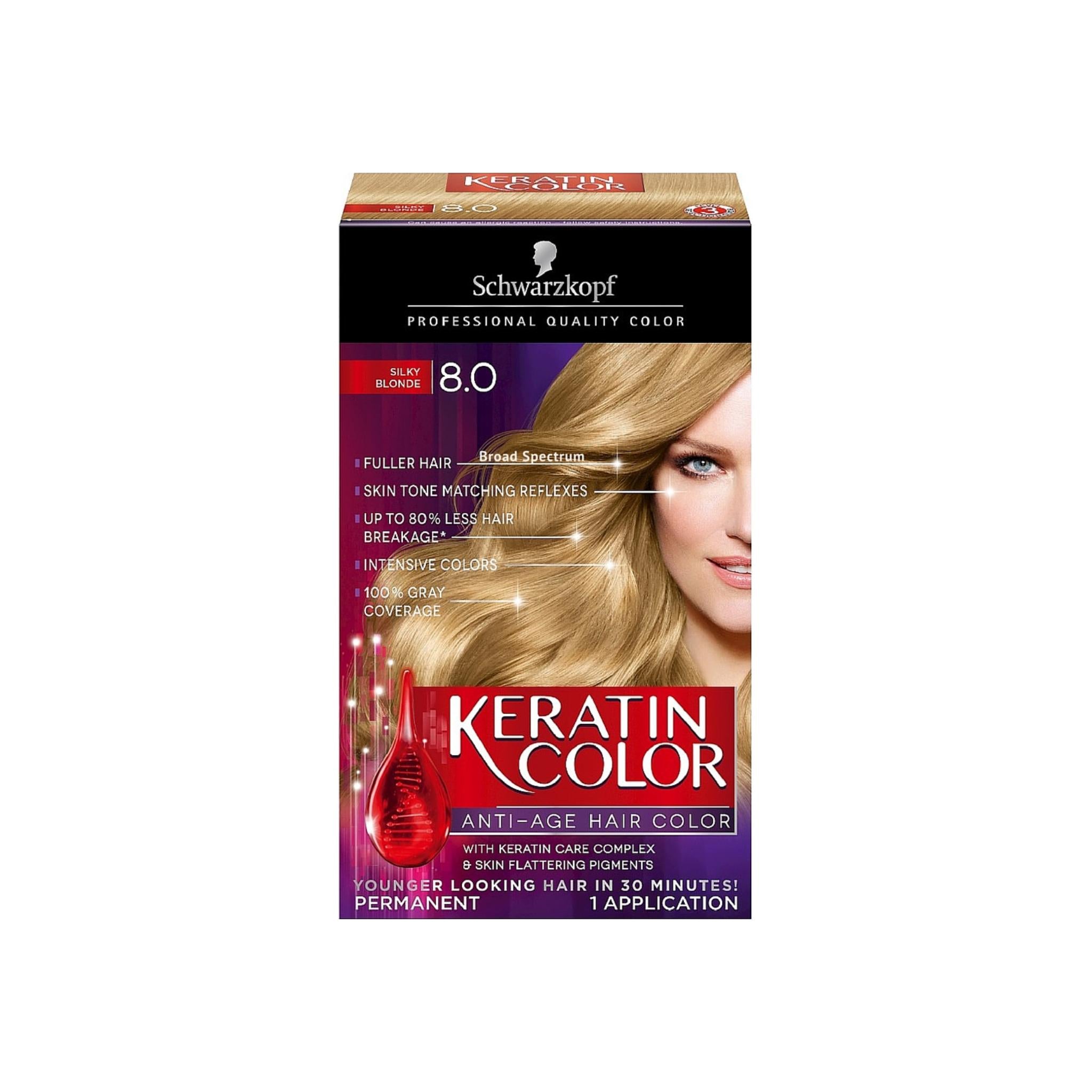 Keratin Color Anti-Age Hair Color, Silky Blonde ea– Pharmapacks