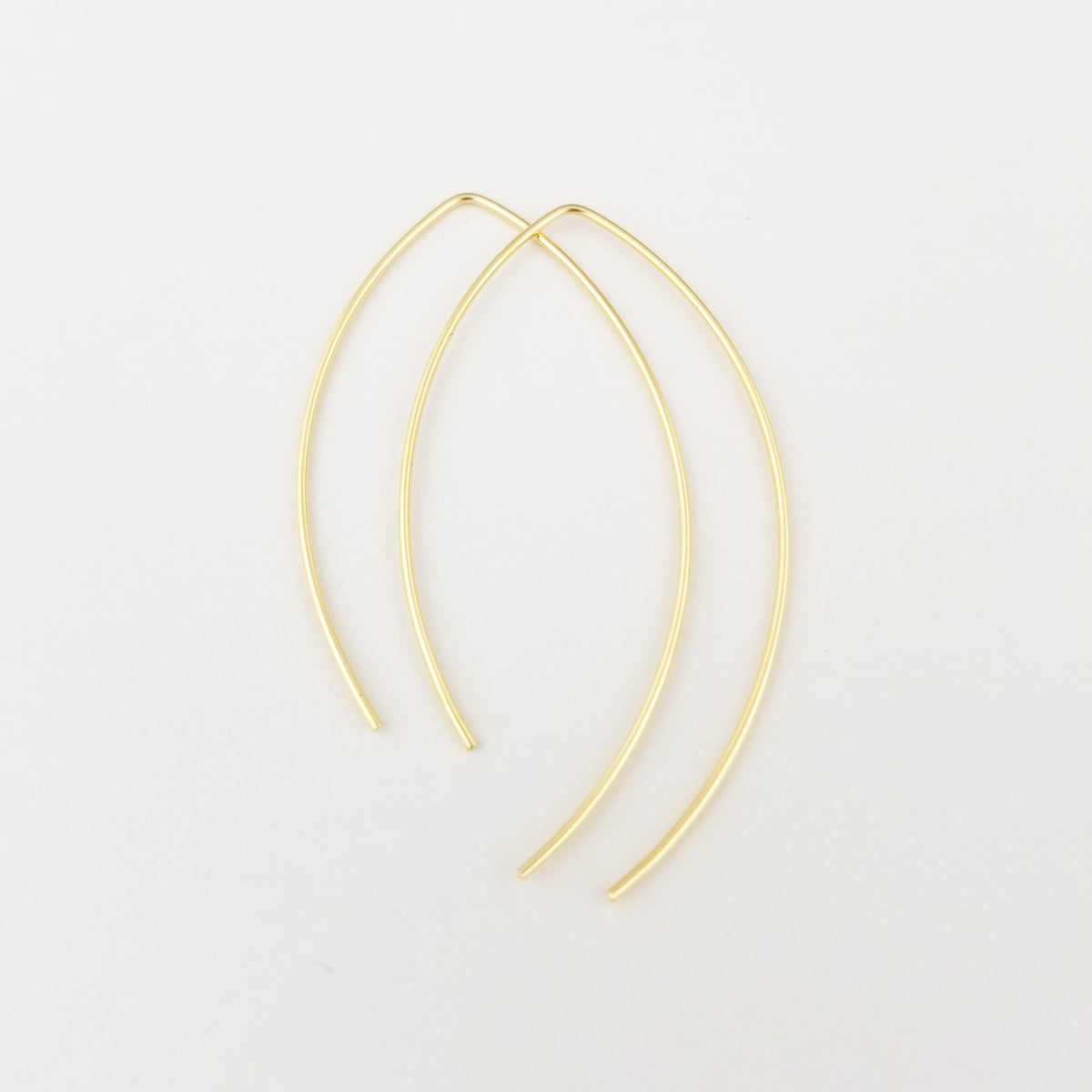 Open Hoop Threader Earrings/minimalist Arc Earrings/modern Sterling Silver  Earrings/wishbone Gold Fill Earrings - Etsy