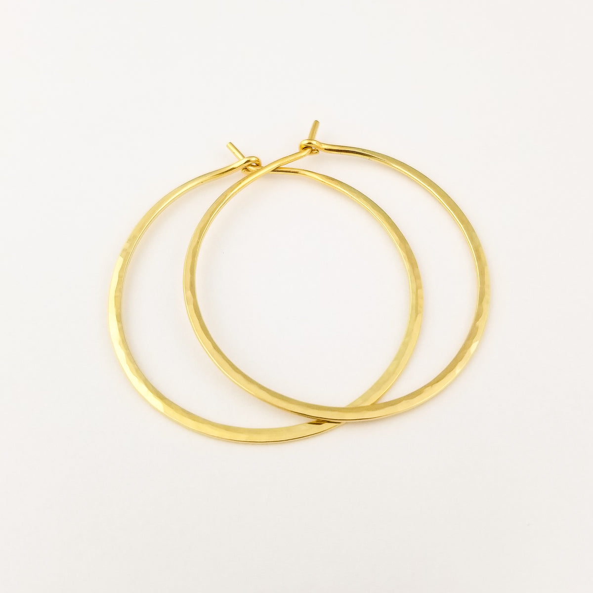 Thin Classic Solid Gold Hoop Earrings - Aris Designs