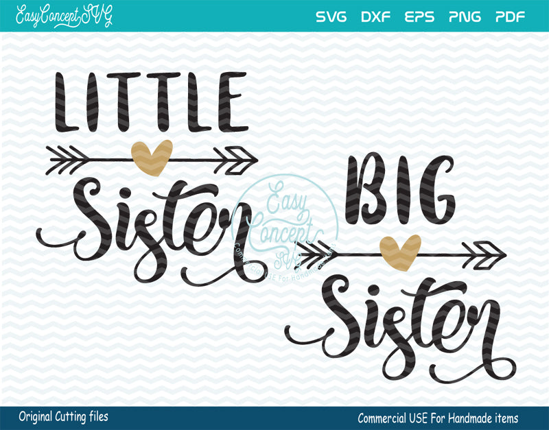 Little Sister Big Sister Svg Cut File