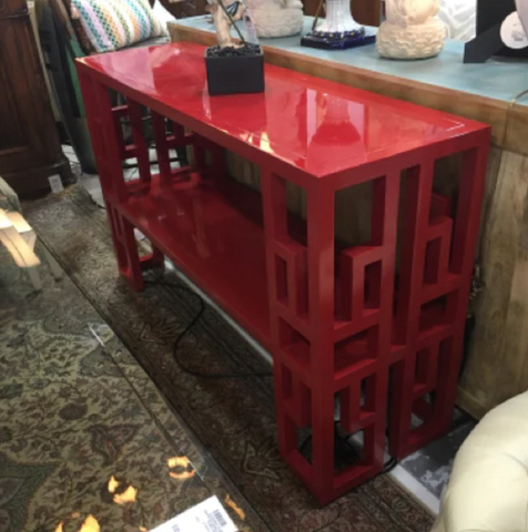CENTURY NINGBO CONSOLE RED WITH ASIAN DETAILS