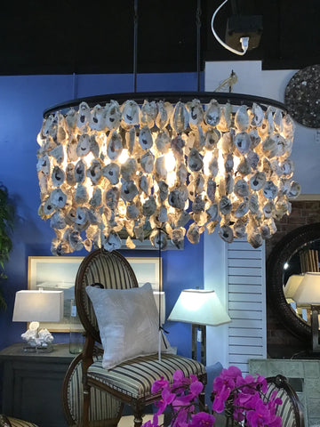 Currey & Co Oyster Coastal Oyster Chandelier