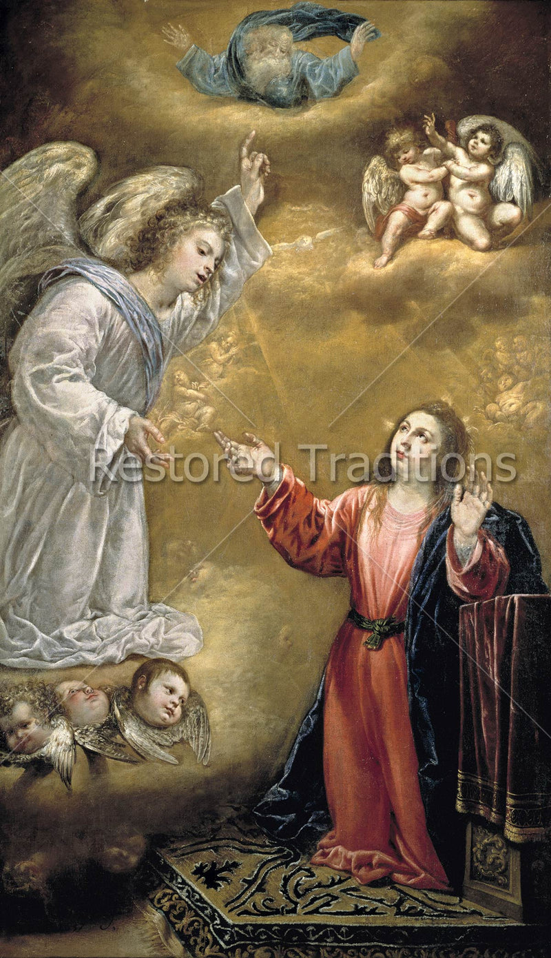 High Resolution Stock Art | The Annunciation, Pereda - Restored Traditions