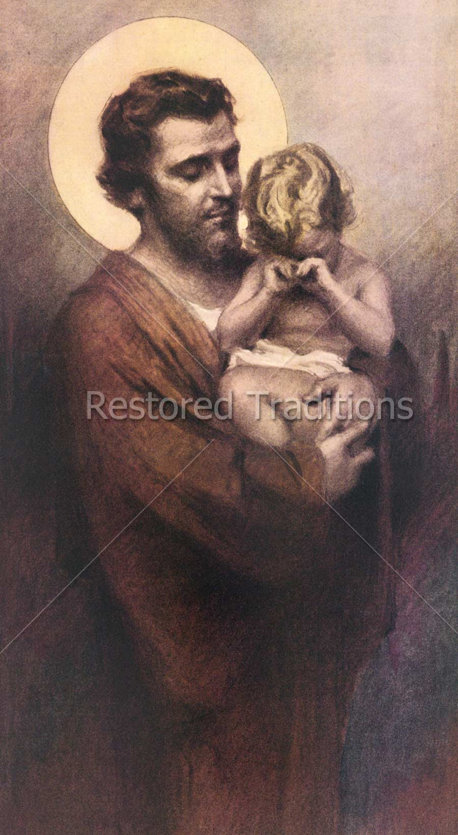 St. Joseph & Child Jesus | High Resolution Stock Art - Restored ...