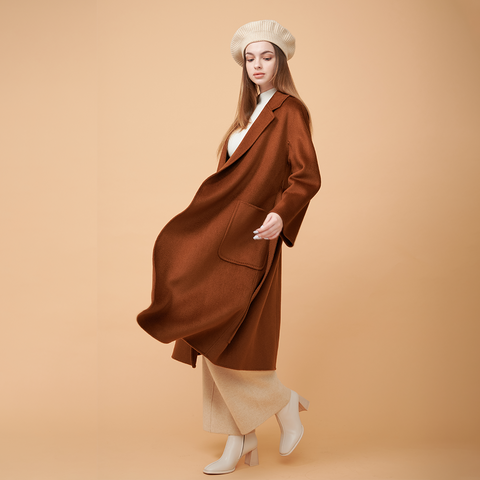 caramel pure cashmere coat, Davinii Cashmere