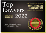 Louisiana Top Lawyers Clean Cut Plaque