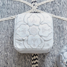 Load image into Gallery viewer, Moroccan Leather Square Pouf White- Berber