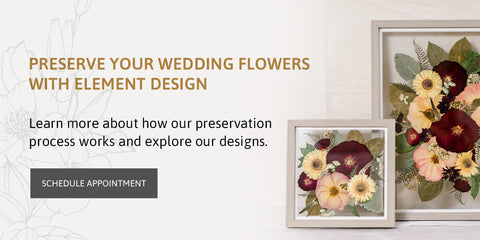 Framed wedding flowers from Element Design - Book an Apointment