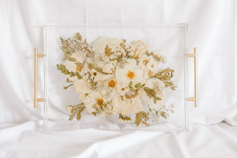 Pressed Flower Resin Serving Tray