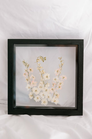 Birth flower frame with larkspur